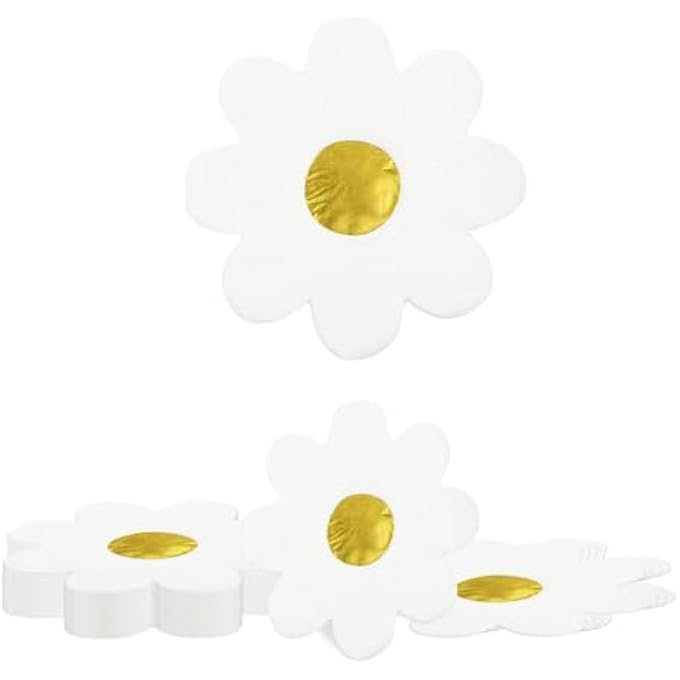 20 PCS FLOWER NAPKINS, FLOWER-SHAPED DISPOSABLE NAPKINS, FLORAL DECORATION DISPOSABLE PARTY NAPKINS, FLORAL DECORATION WEDDING PARTY, FOR 20 GUESTS - Image 1